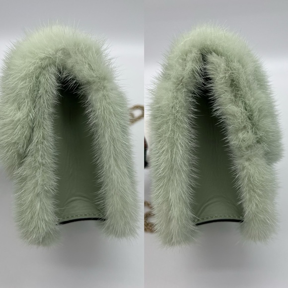 ❌SOLD❌Authentic Valentino Garavani rockstud Mink Fur chain shoulder bag - Picture 12 of 16